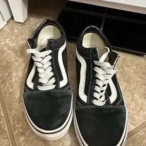 VANS Classic Low-Top Skate Sneakers in Black and White